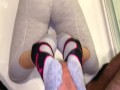 She Gives Me A Sneaky Footjob In The Bathroom!