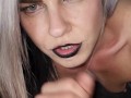 Super Hot & Sexy Goth Slut Gives Sloppy DeepThroat BJ And Sucks His Balls Dry