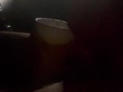 Almost wet myself desperate to piss in bottle Walmart parking lot loud moaning relief