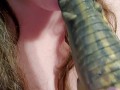 Sloppy Dildo Blowjob with Alien Slime