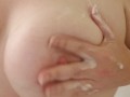 Rubbing and Spitting on My Big Tits in Shower