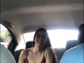 GIRL SEDUCES PLATFORM DRIVER AND MASTURBATES.