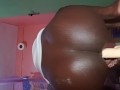 Ebony big ass dildo riding