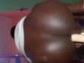Ebony big ass dildo riding