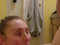 Bathroom Sloppy Blowjob With Dropping Facial-