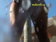 pissing in your face in public. public domination.