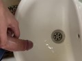 Piss in girlfriend's sink with uncircumcised dick POV