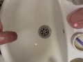 Piss in girlfriend's sink with uncircumcised dick POV