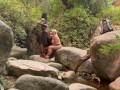 Voyeur couple in nature blowjob