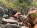 Voyeur couple in nature blowjob