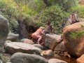 Voyeur couple in nature blowjob