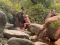 Voyeur couple in nature blowjob