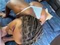 Busty Black Slut Takes a Facial and a Creampie