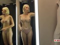  on the blonde with big tits in locker room. Try on transparent clothes, Naked mycandyalice