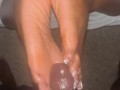 French tipped toes and huge bbc cumshot