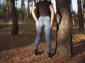 Hot Milf In Tight Jeans Teasing Her Amazing Ass In The Woods