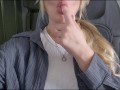 ALMOST CAUGHT! Risky airplane blowjob/handjob and pussy fingering in public toilet