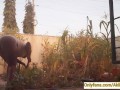 Village girl AKIILISA harvesting crop in the garden/Tshirt and panty sexy ass