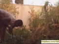 Village girl AKIILISA harvesting crop in the garden/Tshirt and panty sexy ass