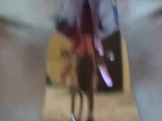 Pussy weights on pumped up pussy