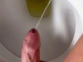 DADDY PISS to the toilet 💦.  Any volunteers to taste  uncut COCK ?