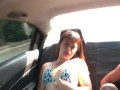 HOT BEAUTIFUL GIRL MASTURBATES AND TOUCHES HER TITS ON THE WAY HOME