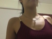 Beautiful skinny girl rides my cock and fills my pussy with milk.