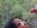 Nerdy Asian Girl in Glasses Gets Huge Facial Outdoors - Jada Kai