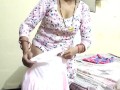 indian bhabi changing cloth wearing suit shalwar at bedroom
