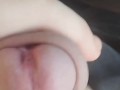 I jerk off in car in public place. Crazy orgasm on the touch and flash my dick