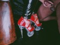 LittleMissTipToes - Dominant Goddess Milks Her Submissive Over Red High Heels