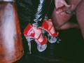 LittleMissTipToes - Dominant Goddess Milks Her Submissive Over Red High Heels