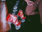 LittleMissTipToes - Dominant Goddess Milks Her Submissive Over Red High Heels