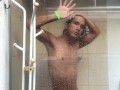 Taking shower after sucking a cock and cumming on my face