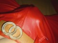 Booty dance and cute cumshots onto my sexy red leather pants 🥵💧💧