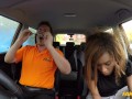 Fake Driving School - Ebony beauty KIKI MINAJ having sex in a car in a PUBLIC area