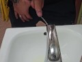 Hung, hairy, tattooed daddy pissing in public