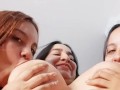 Andrea and Esther suck on big tits