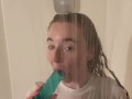 Sexy Redhead Rides Dildo In Shower| ONLYFANS LEOTHEREDHEAD
