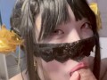 Mixed Asian cosplay sucks and takes my dick