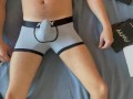 Watch my cock rise Trying on SEXY NEW Underwear