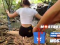 Risky Public Blowjob by a Sexy Girl near the Waterfall - Watch this Real Couple