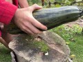 Ich ficke meine riesige Halloween-Zucchini und komme darauf