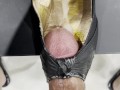 Cumming in Old Peep Toe High Heel Full of Dried Cum