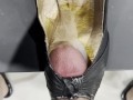 Cumming in Old Peep Toe High Heel Full of Dried Cum