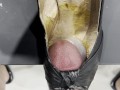 Cumming in Old Peep Toe High Heel Full of Dried Cum