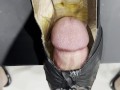 Cumming in Old Peep Toe High Heel Full of Dried Cum