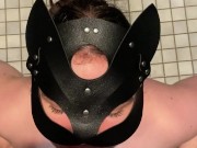 After a successful shower, my mouth was full and I gave him a blowjob