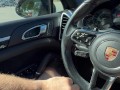 Jerking off in public parking lot. Cum on Porsche steering wheel.