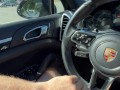 Jerking off in public parking lot. Cum on Porsche steering wheel.